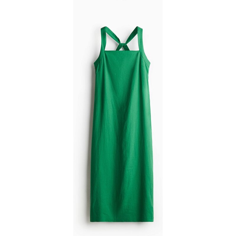 H&M - Šaty z lněné směsi - Zelená