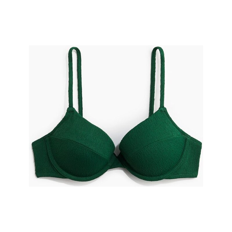 H&M - Bikinová podprsenka push-up - Tmavě Zelená