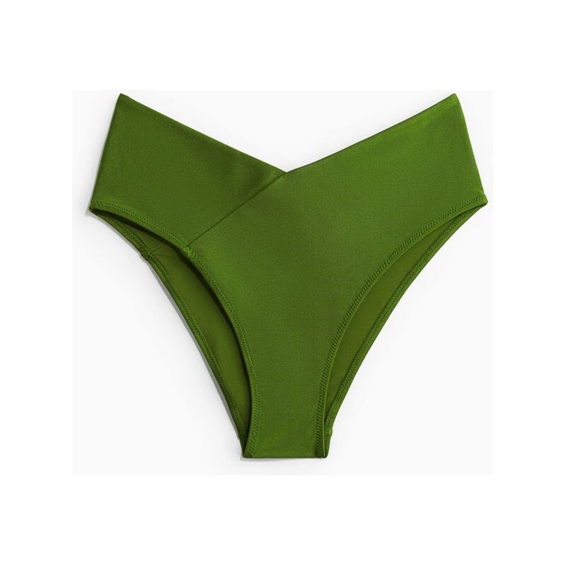 H&M - Bikinové kalhotky Cheeky High Rise - Zelená