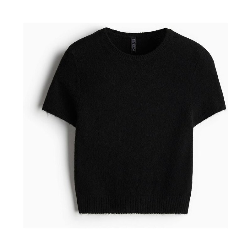 H&M - Tričko z jemného úpletu - Černá