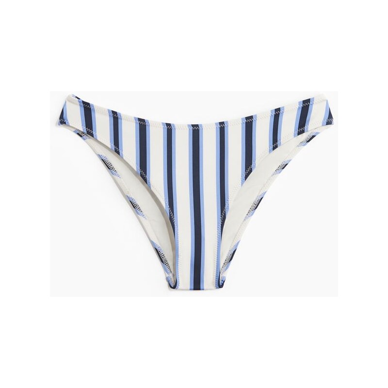 H&M - Bikinové kalhotky Cheeky - Bílá/Modré Proužky
