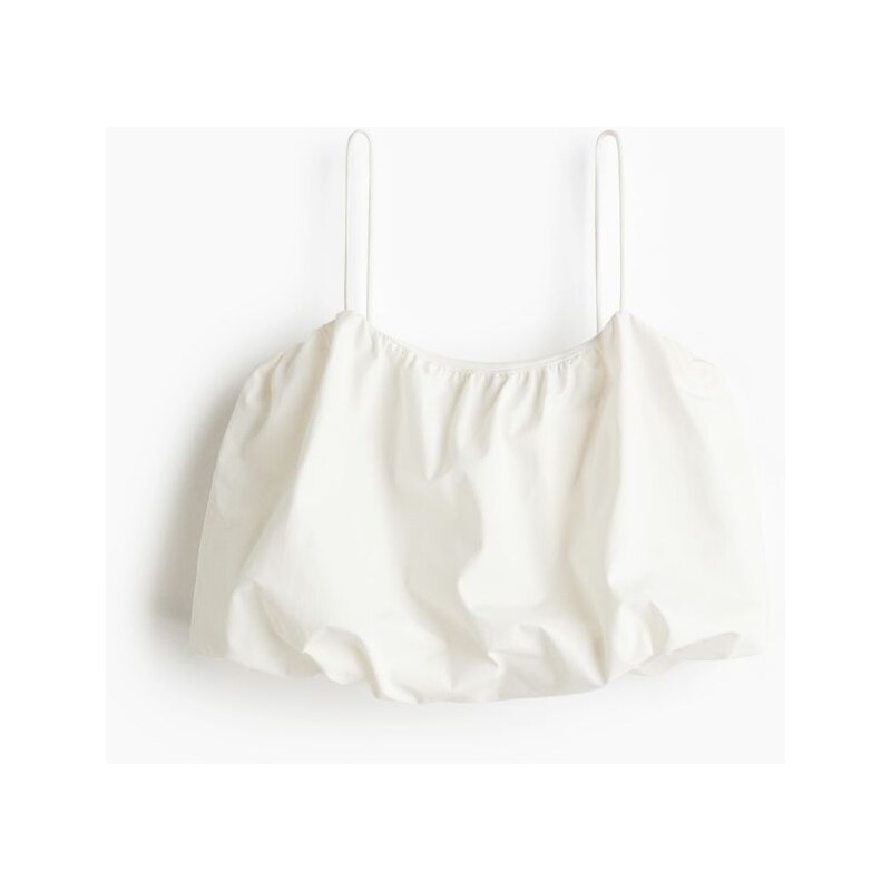 H&M - Top na ramínkas bublinovým lemem - Bílá