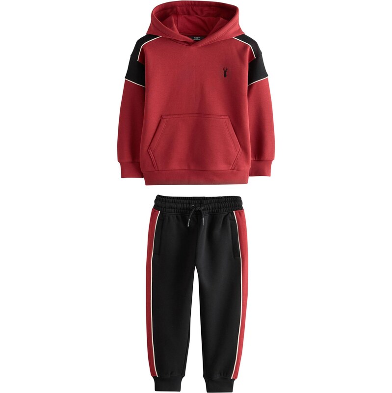 Next Joggingová souprava tmavě červená / černá / bílá