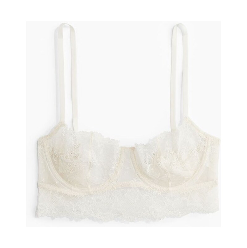 H&M - Krajková balkonetka - Krémová