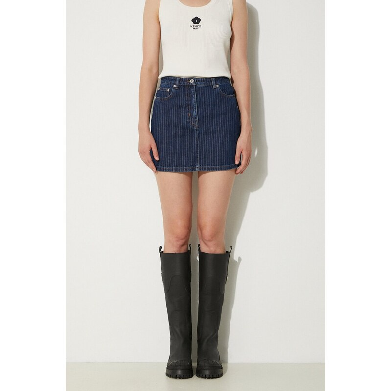Džínová sukně Kenzo Mini Skirt Stripped Jacquard 109026507