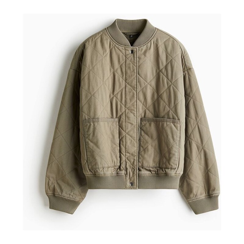 H&M - Prošívaný bomber - zelená 109034909