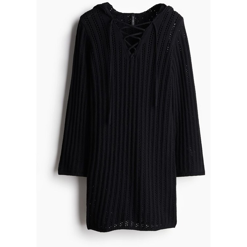 H&M - Šatys kapucí a šněrováním - Černá