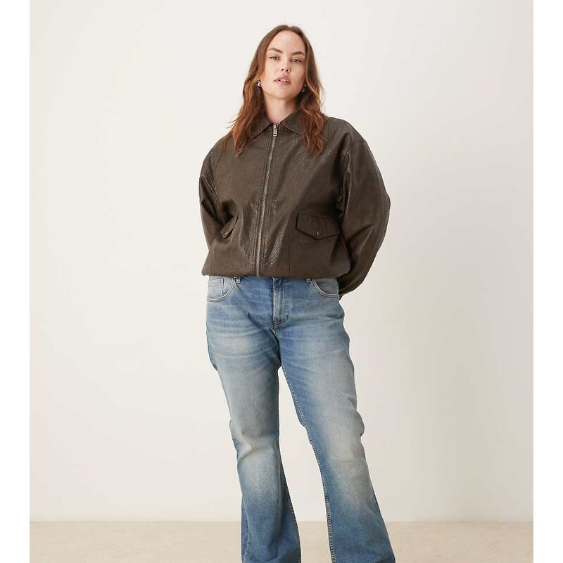 ASOS Curve ASOS DESIGN Curve bootcut flare jeans in midwash-Blue 112525059
