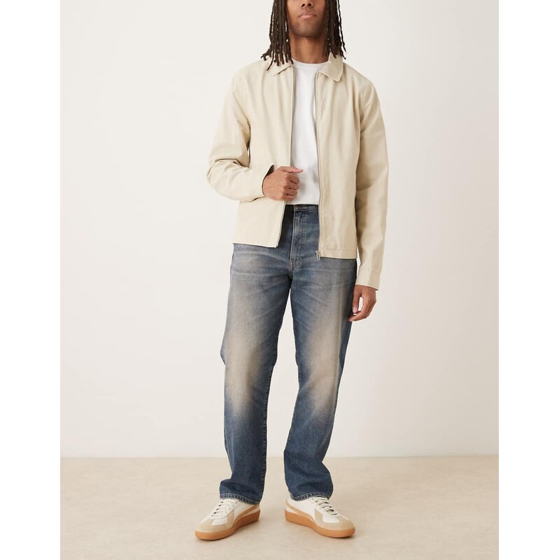 ASOS DESIGN straight jeans in dark wash blue