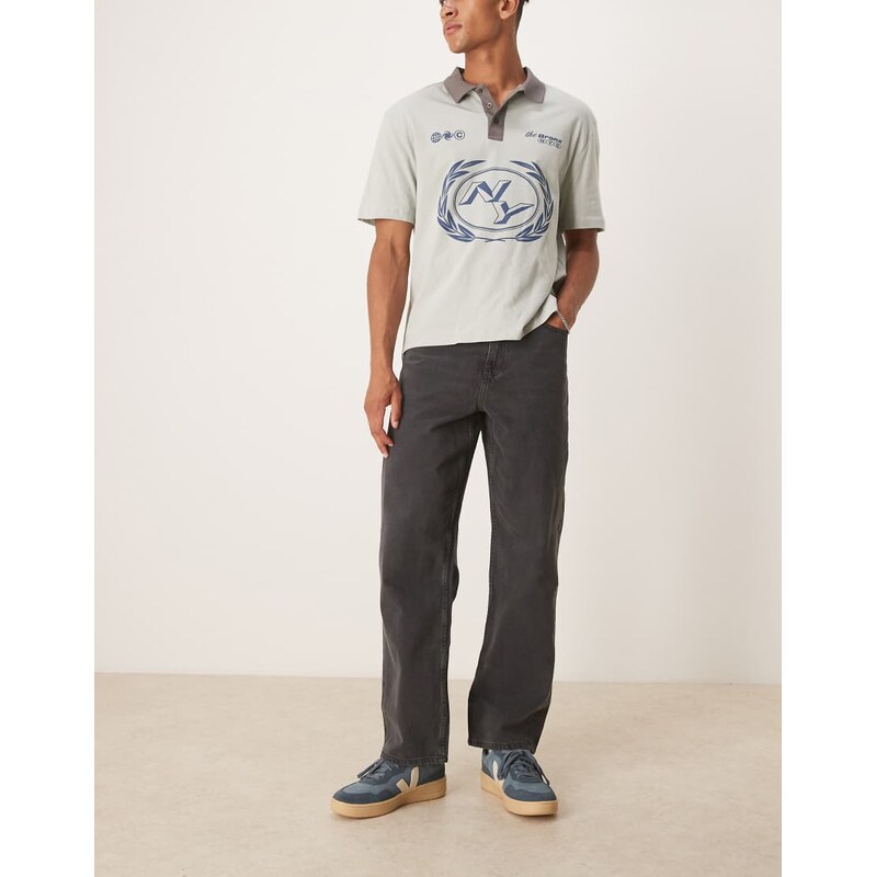 ASOS DESIGN baggy jeans in washed black