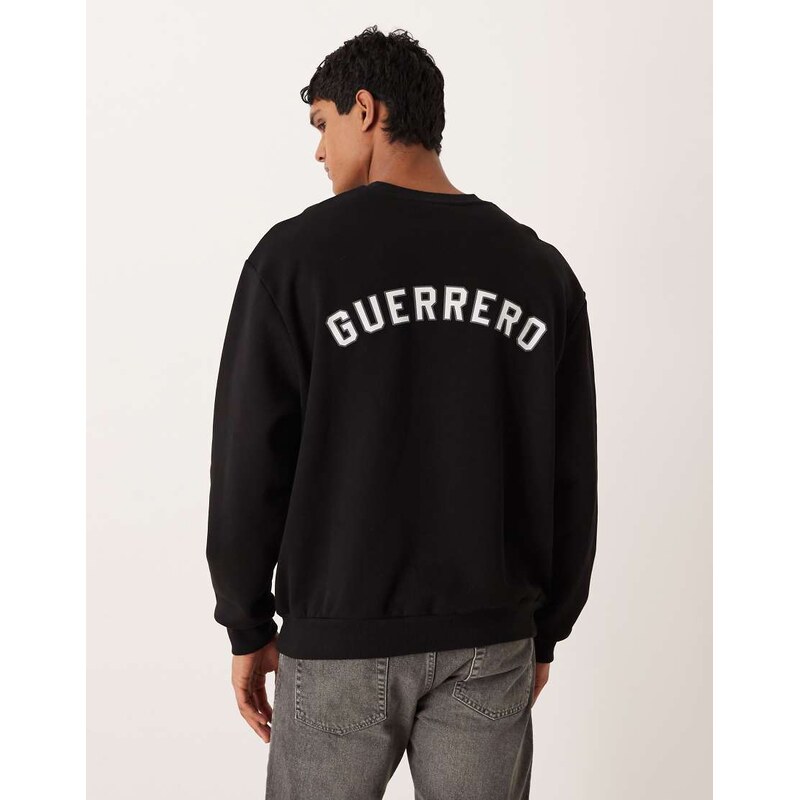 ASOS DESIGN relaxed fit sweatshirt with text applique in black