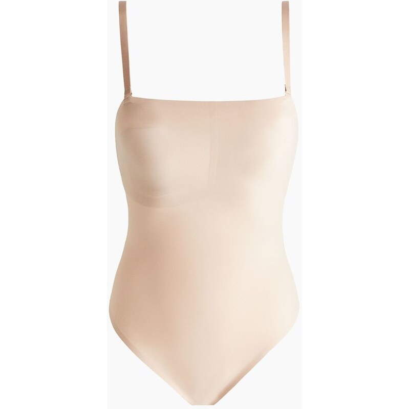 H&M - Body thong z mikrovlákna Light Shape - béžová 109080440