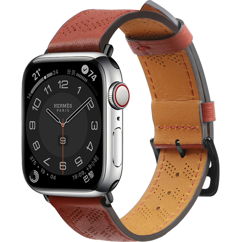 Hurtel Kožený řemínek pro Apple Watch 38 / 40 / 41 mm - červený