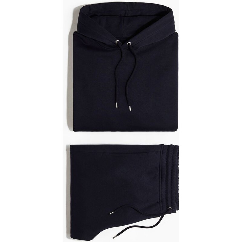 H&M - Dvoudílná souprava Loose Fit mikina a kalhoty - Tmavomodrá