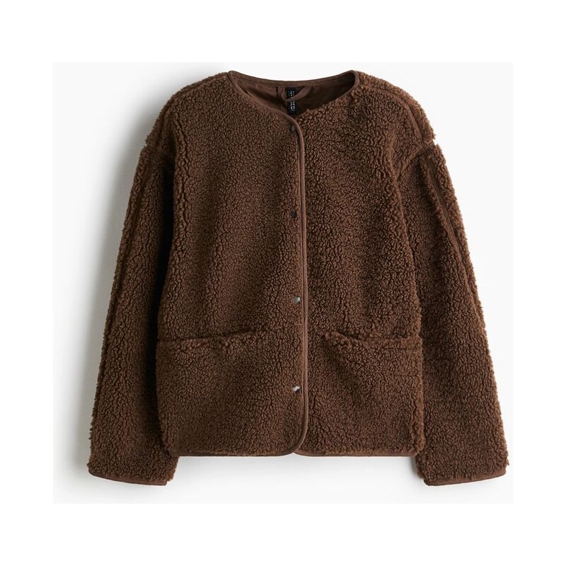 H&M - Plyšová bunda - hnědá 109034831