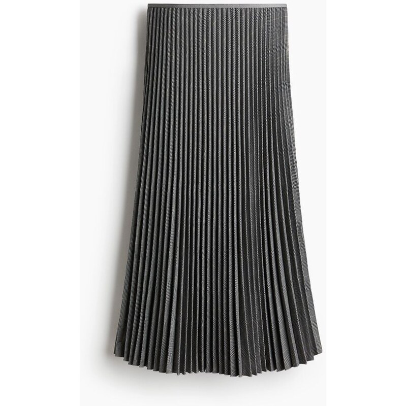 H&M - Plisovaná sukně - Tmavě Šedá