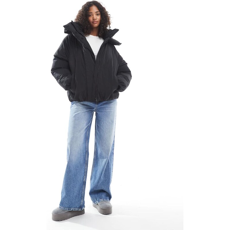 ASOS DESIGN cloud puffer jacket with oversized hood in black-Green 112662361