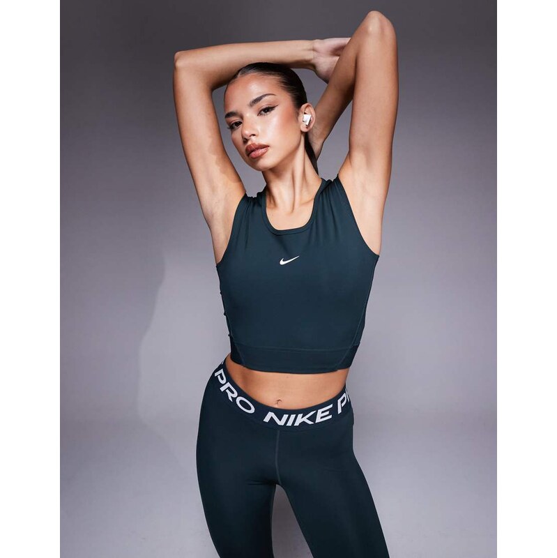 Nike Training Nike Pro Training Dri-FIT cropped tank in dark