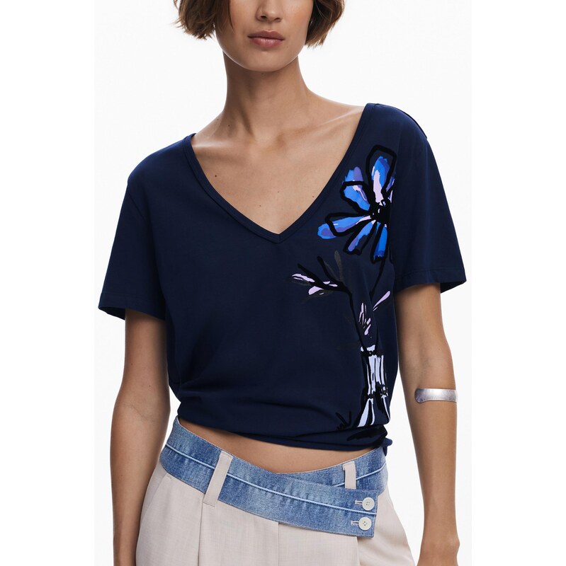 DESIGUAL Dámské triko s krátkým rukávem a květinovým vzorem 109069283