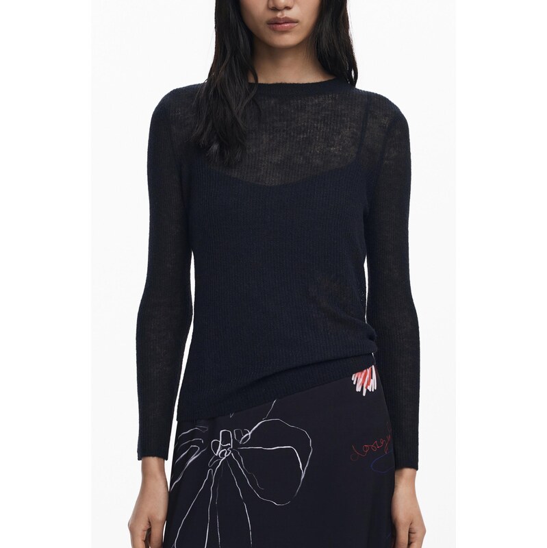 DESIGUAL Černý svetr s dlouhým rukávem 109069293