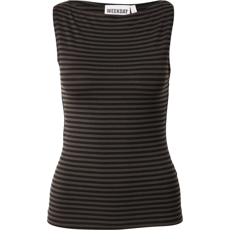 WEEKDAY Top Annie tmavě šedá / černá 109335939