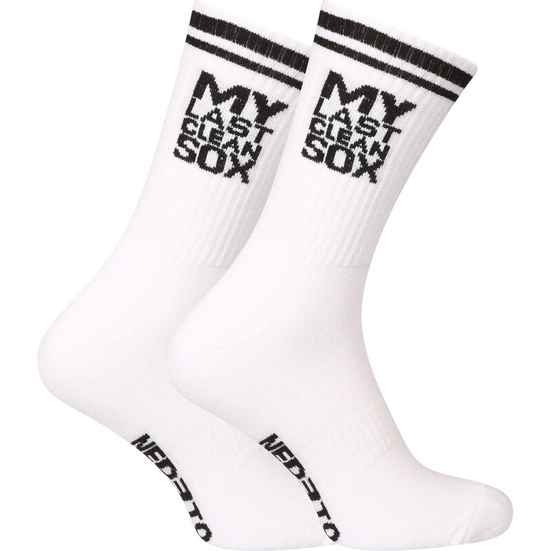 Ponožky Nedeto sportovní vysoké My Last Clean Sox bílé (1NOBT2)