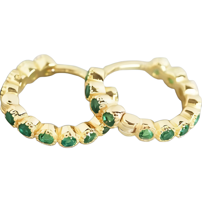 LUNICA Dětské stříbrné kroužky EMERALD GOLD