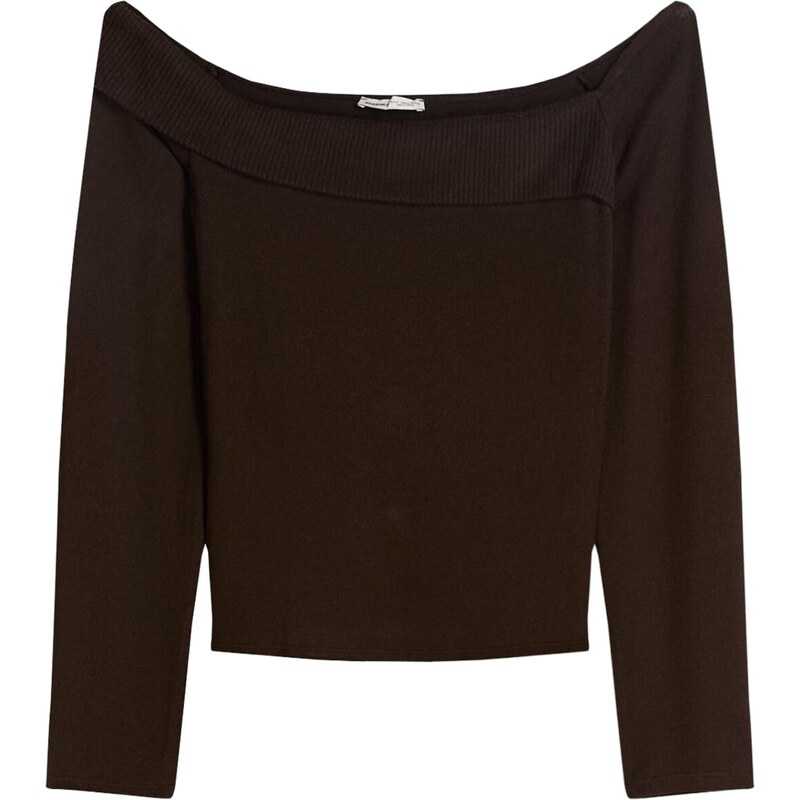 Bershka Svetr čokoládová