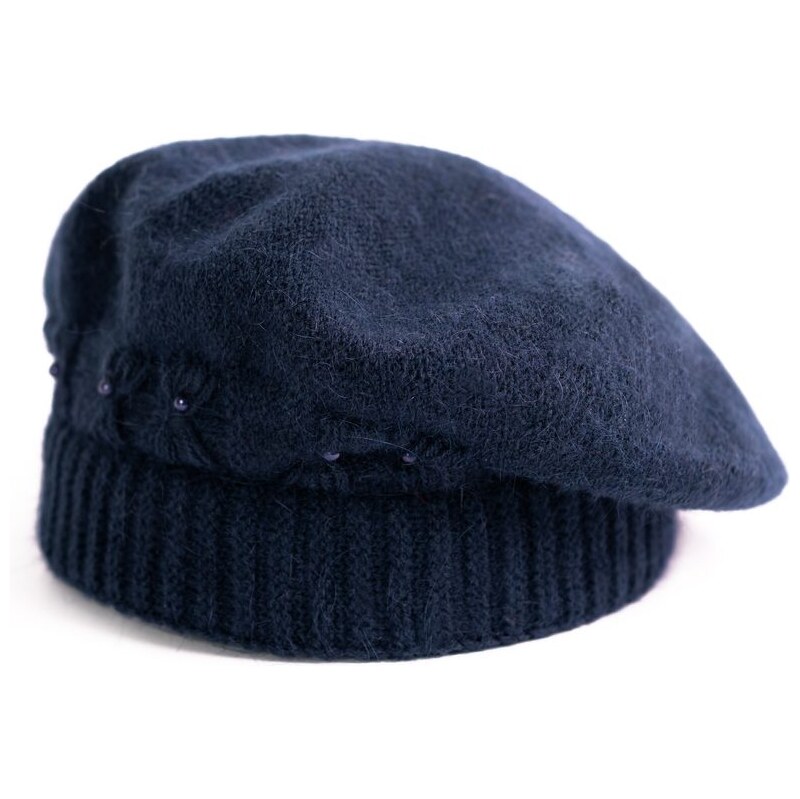 Art Of Polo Teplý angorský baret - tmavomodrý