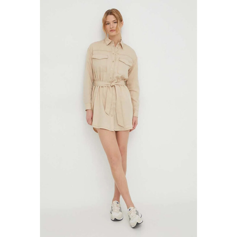 Pepe Jeans dámská béžové šaty BEATE