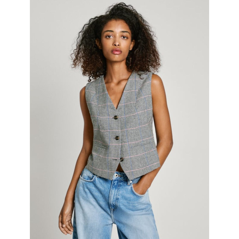 Pepe Jeans dámská šedá vesta FLORINA