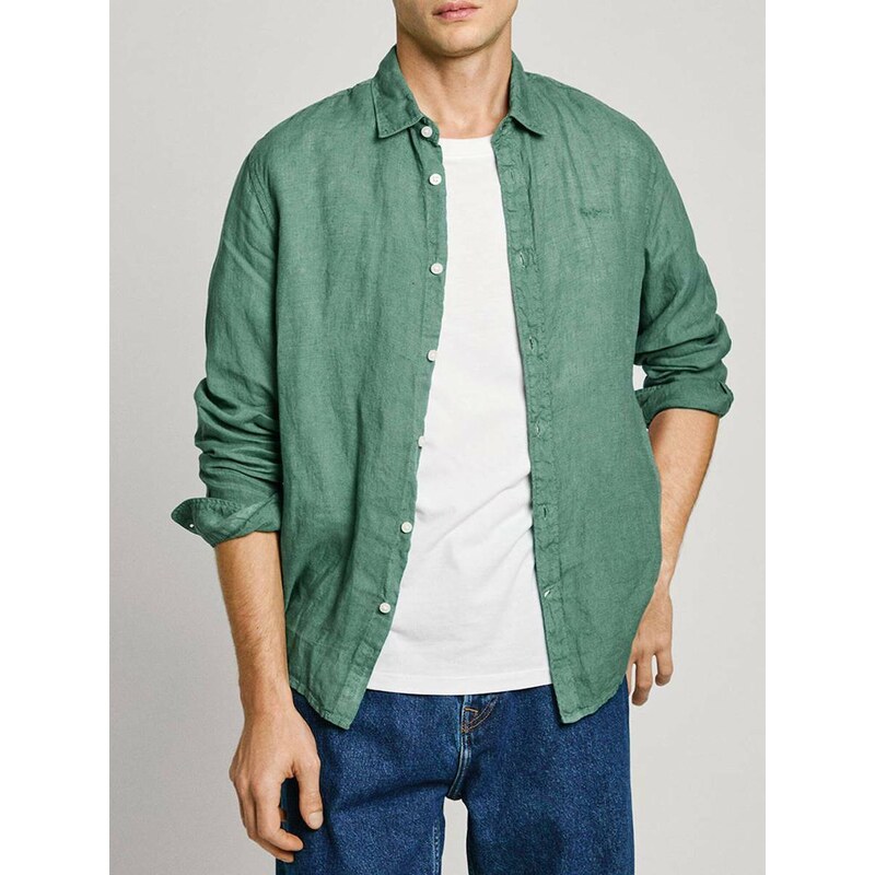 Pepe Jeans pánská zelená košile Arnau
