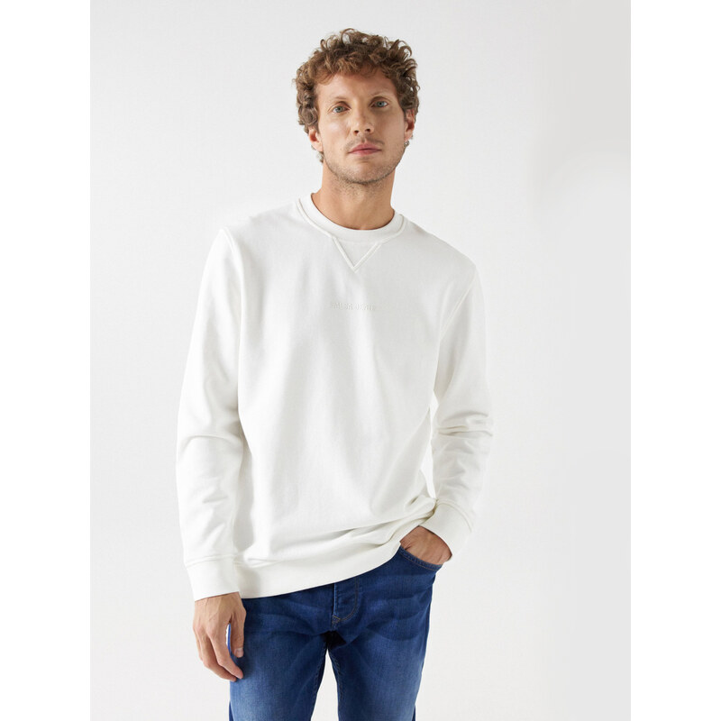 Salsa Jeans pánská krémová mikina