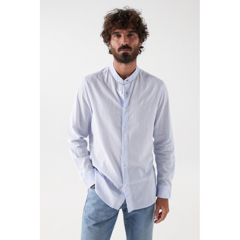 Salsa Jeans pánská světle modrá košile