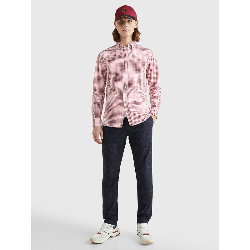 Tommy Hilfiger pánská červená kostkovaná košile