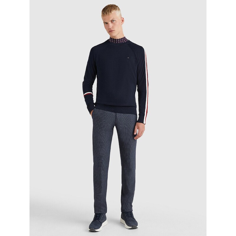 Tommy Hilfiger pánský tmavě modrý svetr Global stripe