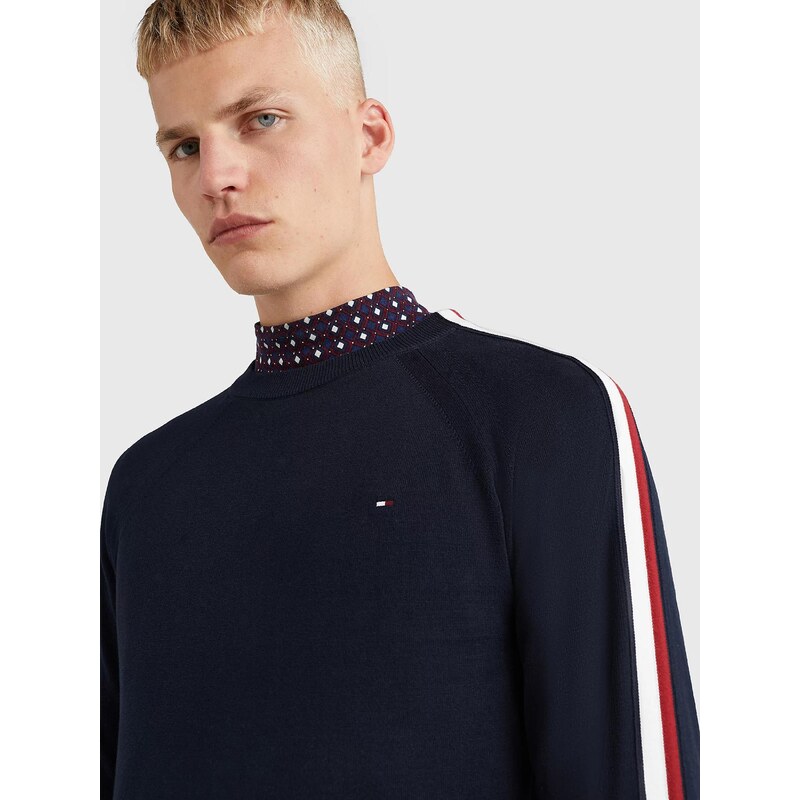 Tommy Hilfiger pánský tmavě modrý svetr Global stripe
