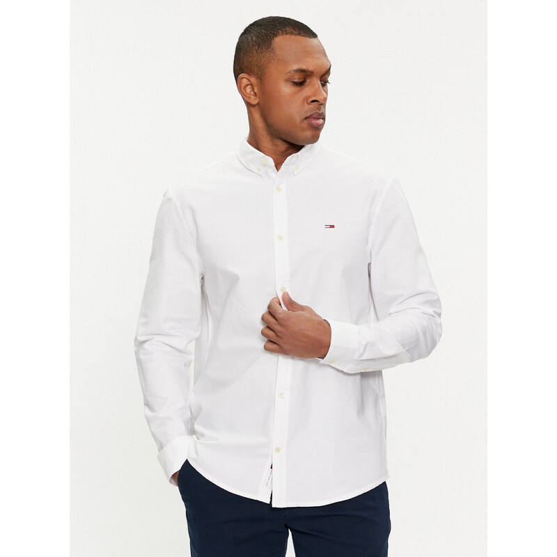 Tommy Jeans pánská bílá košile Oxford