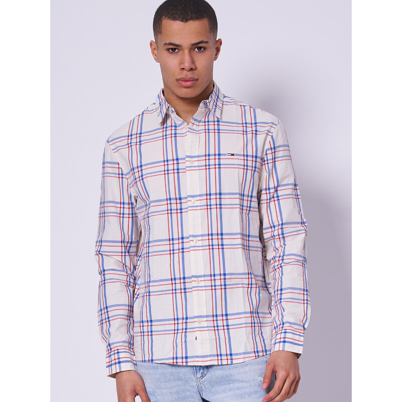 Tommy Jeans pánská bílá košile Poplin