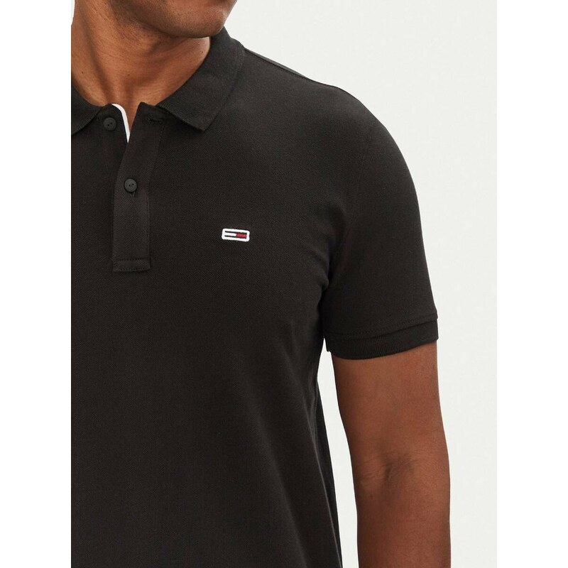 Tommy Jeans pánské černé polo tričko