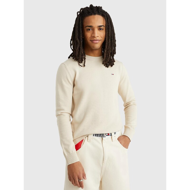 Tommy Jeans pánský béžový svetr