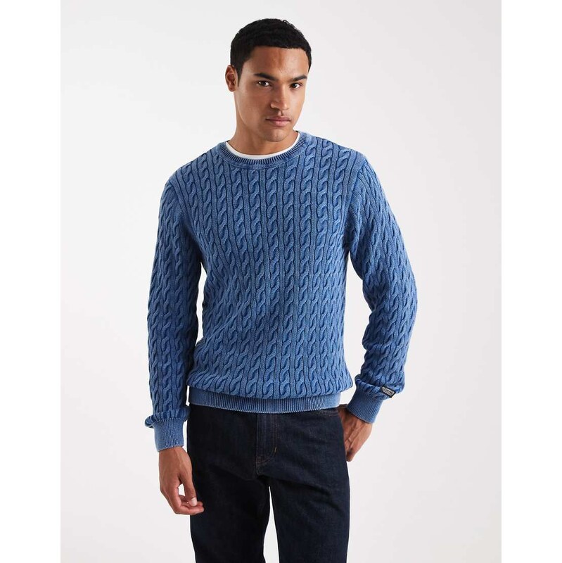 Levis presidio cable knit jumper in indigo blue