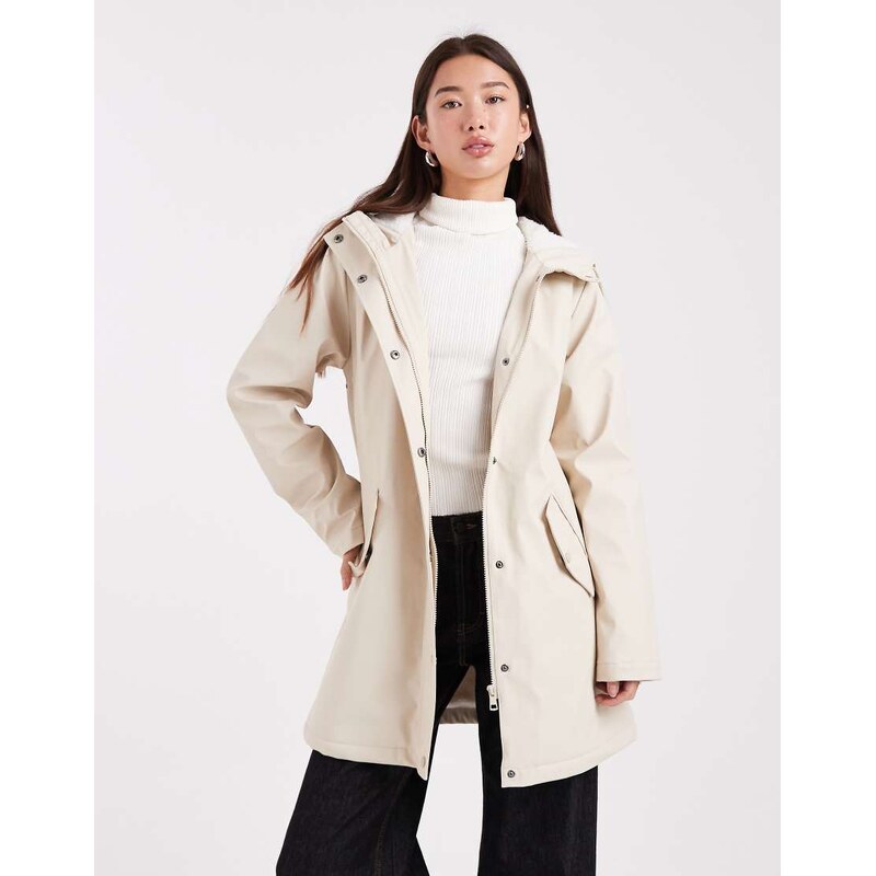 ONLY lined rain coat in cream-White 109635202