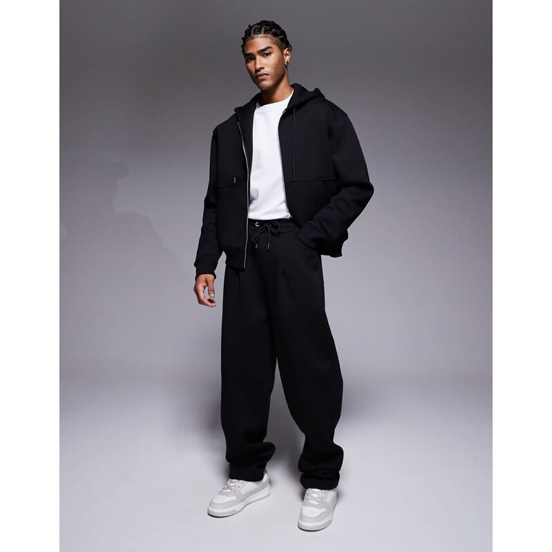 ASOS DESIGN heavyweight wide leg joggers with dart details in