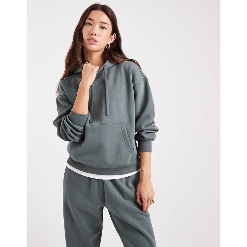 ONLY jersey hoodie co-ord in green 115515470