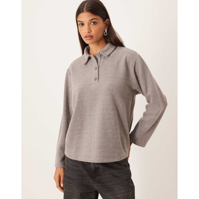 ASOS DESIGN supersoft rugby oversized top co ord in grey-Green