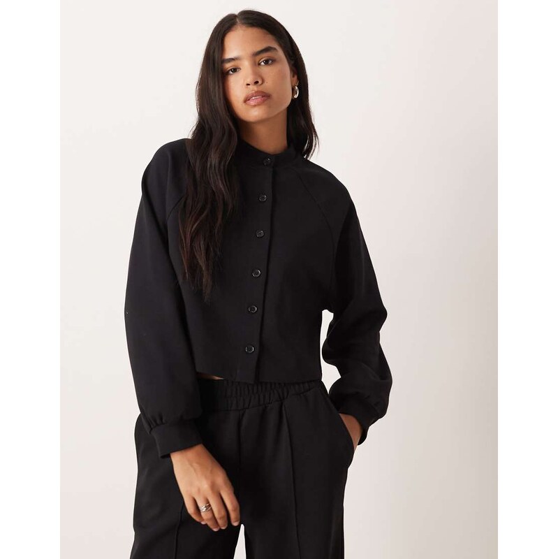 ASOS DESIGN co-ord interlock cardigan in black-Brown