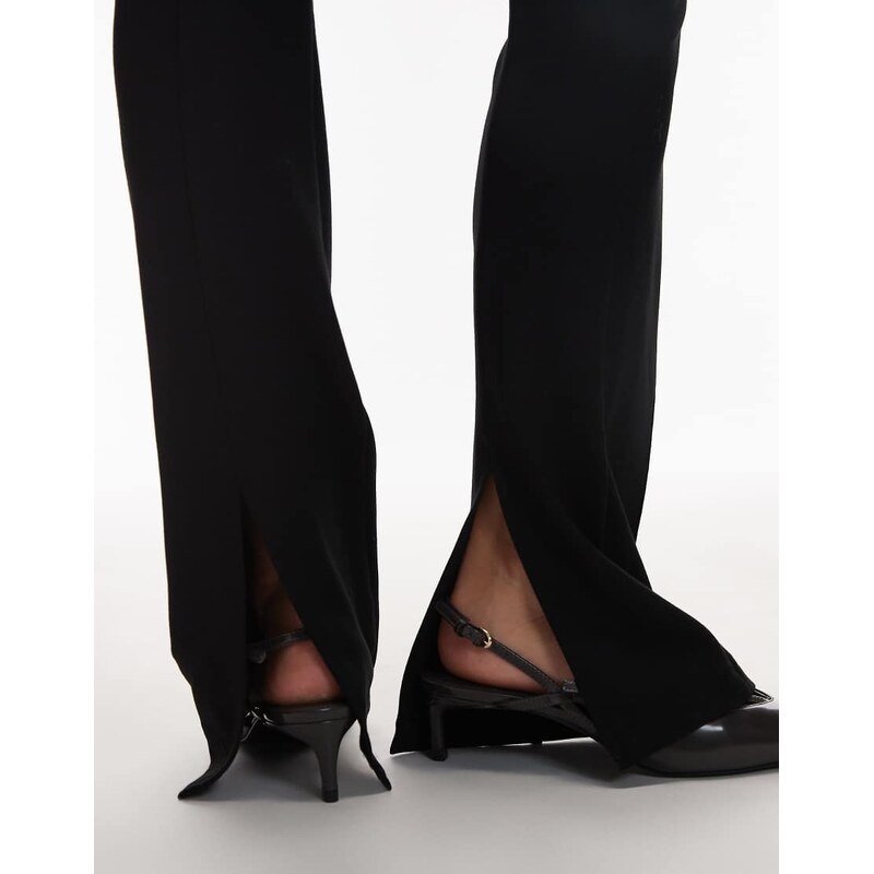 ASOS DESIGN tailored skinny ponte trousers with split in black