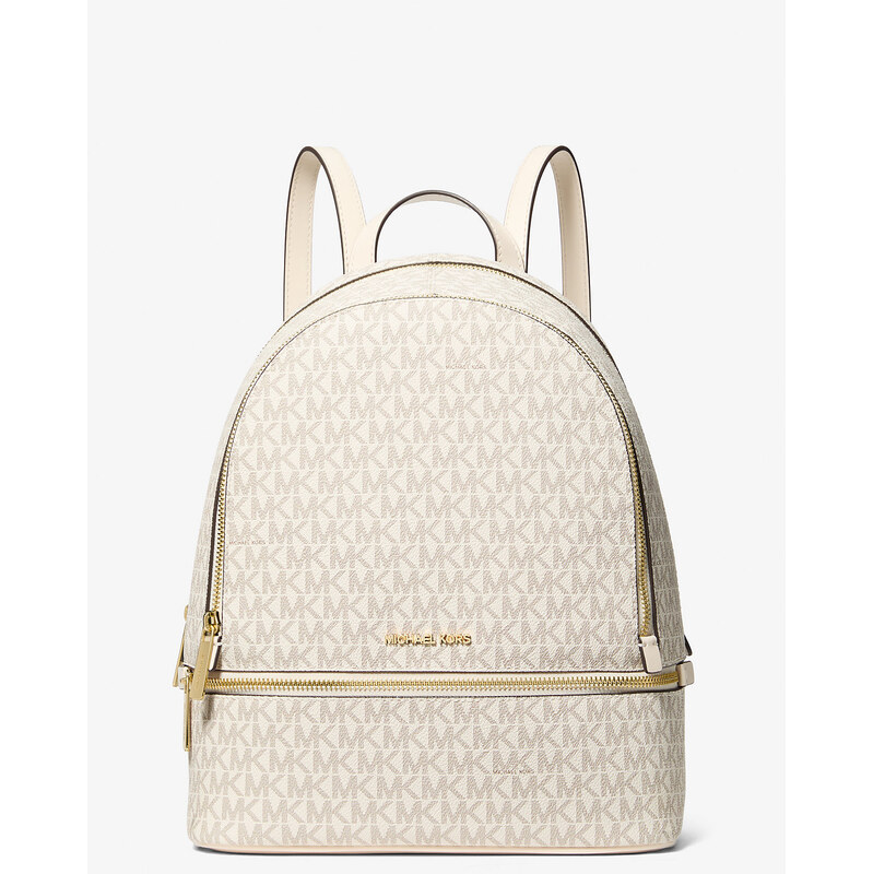 Michael Kors Batoh Rhea Medium Signature Logo Backpack Light Cream 112792665