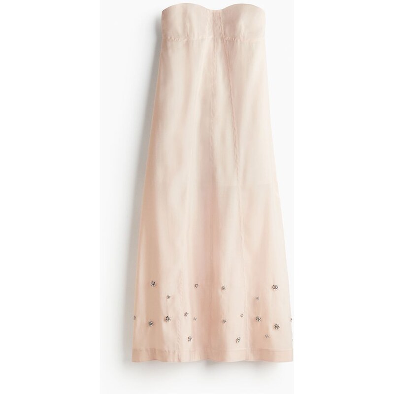 H&M - Zdobené šaty bandeau - Světle Růžová